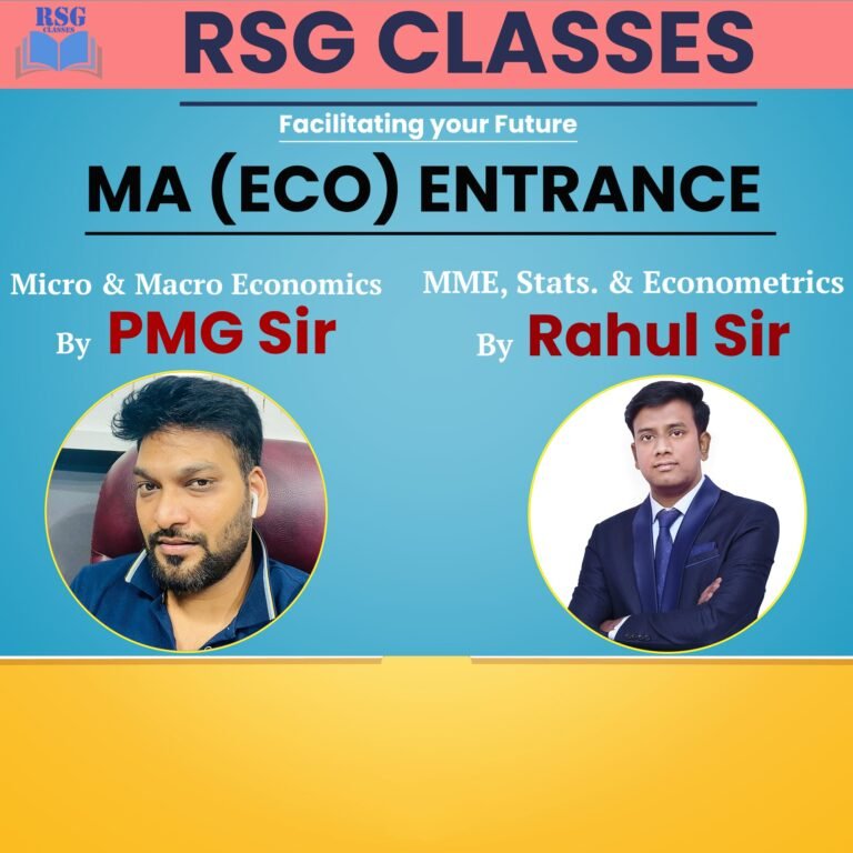 "RSG Classes: MA ECO Entrance - Unlock your potential Course."